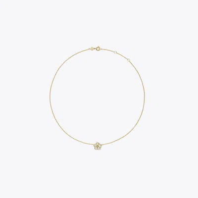 Tory Burch Kira Flower Pendant In Gold