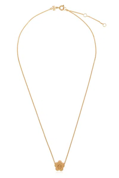 Tory Burch Kira Flower Pendant Necklace In Gold