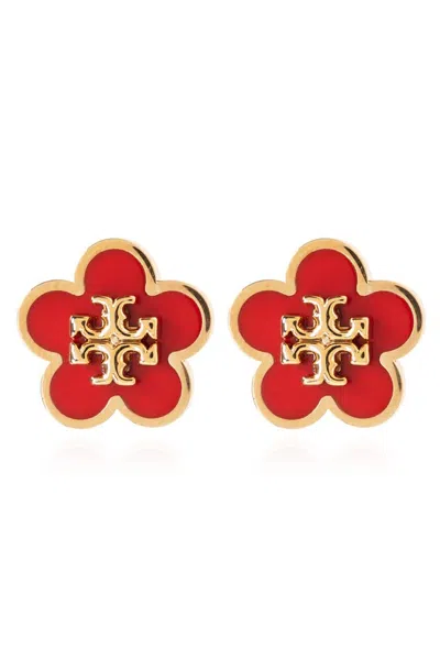 Tory Burch Kira Flower Stud Earrings In Gold