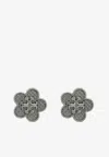 Tory Burch Kira Flower Stud Earrings In Silver