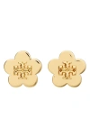 Tory Burch Kira Flower Stud Earrings In Tory Gold