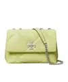 Tory Burch Small Kira Diamond Quilted Convertible Leather Shoulder Bag In Yellow