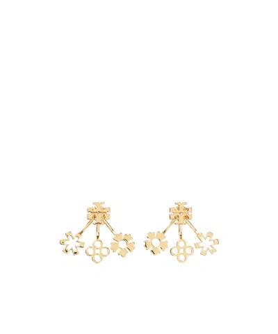 Tory Burch Kira Four-leaf Clover Earrings In Yellow