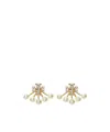Tory Burch Kira Front And Rear Earrings In Yellow