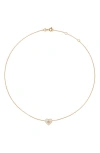 Tory Burch Kira Heart Pendant Necklace In Tory Gold / Mother Of Pearl