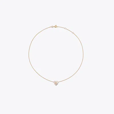 Tory Burch Kira Heart Pendant Necklace In Gold