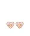 Tory Burch Kira Heart Stud Earrings In Pink