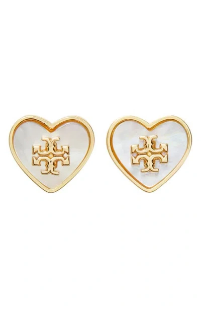 Tory Burch Kira Heart Stud Earrings In Gold