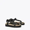 Tory Burch Kira Hiking Rope Burch Sandal In Perfect Black/new Ivory/perfect Black