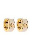 Tory Burch Kira Enamel Huggie Hoop Earrings In Gold