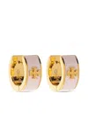 Tory Burch Kira Enamel Huggie Hoop Earrings In Gold