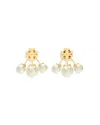 Tory Burch Kira Imitation Pearl Front To Back Earrings In Gold Tone In Gold