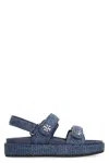 Tory Burch Kira Intrecciato Sandals In Blue