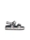 Tory Burch Sporty Leather And Fabric Sandals In Black