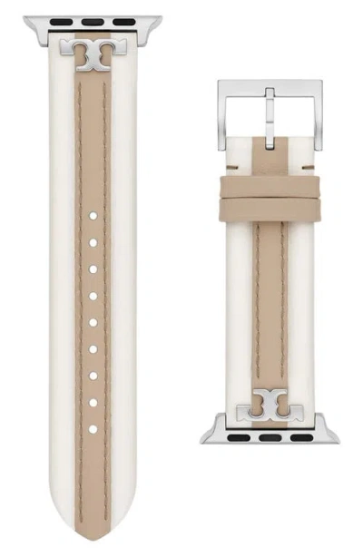 Tory Burch Kira Leather Apple Watch® Strap, 20mm