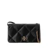 Tory Burch Kira Leather Bag With Crystals Logo In Black