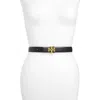 Tory Burch Kira Leather Belt In Black/gold