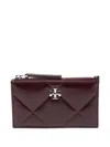 Tory Burch Kira Quilted Zip-top Card Holder In Red