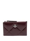 Tory Burch Kira Quilted Zip-top Card Holder In Red