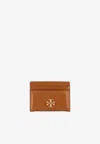 Tory Burch Quilted Leather Cardholder Stitched Profiles In Brown