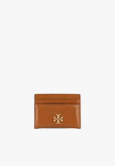 Tory Burch Kira Leather Cardholder In Brown