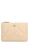 Tory Burch Kira Leather Clutch In Panna