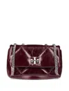 Tory Burch Kira Diamond Quilt Distressed Small Convertible Shoulder Bag In Red
