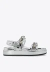 Tory Burch Kira Sports Sandals With Crystals In Silver