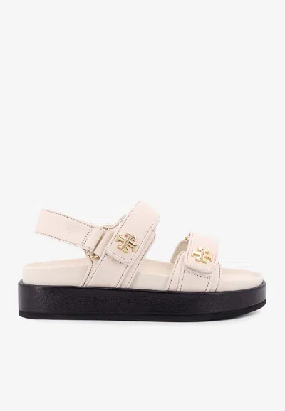Tory Burch Black Slingback Sandals With Double Strap In White