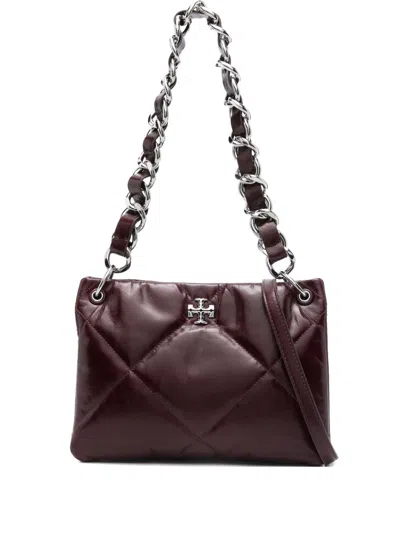 Tory Burch Kira Leather Shoulder Bag In Burgundy