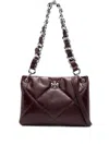 Tory Burch Quilted Leather Shoulder Bag With Chain Strap In Red