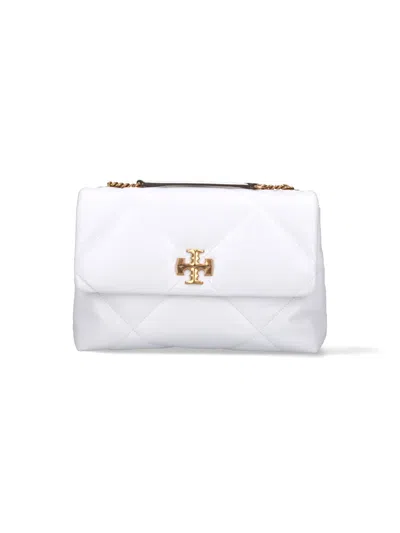 Tory Burch Kira Leather Shoulder Bag In White