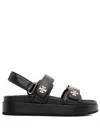 Tory Burch Kira Two Band Sport Sandals Perfect Black