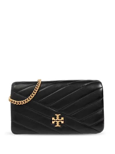Tory Burch Kira Leather Wallet On Chain In Black