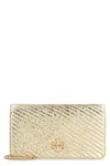 Tory Burch Kira Leather Wallet On Chain In Gold
