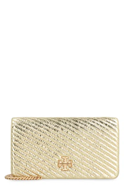 Tory Burch Kira Leather Wallet On Chain In Gold