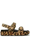 Tory Burch Kira Leopard-print Calf Hair Platform Sandals In Multi