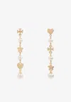 Tory Burch Kira Faux Pearl Linear Earrings In Gold