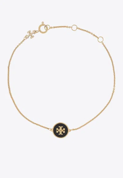 Tory Burch Kira Enamel Pendant Chain Bracelet In Gold