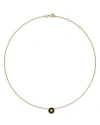 Tory Burch Kira Logo Colored Disc Pendant Necklace, 15.94-17.61 In Black/gold