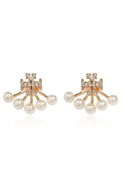 Tory Burch Kira Faux Pearl Front/back Earrings In Gold