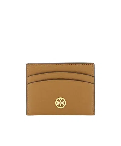 Tory Burch Kira Logo-plaque Cardholder In Brown