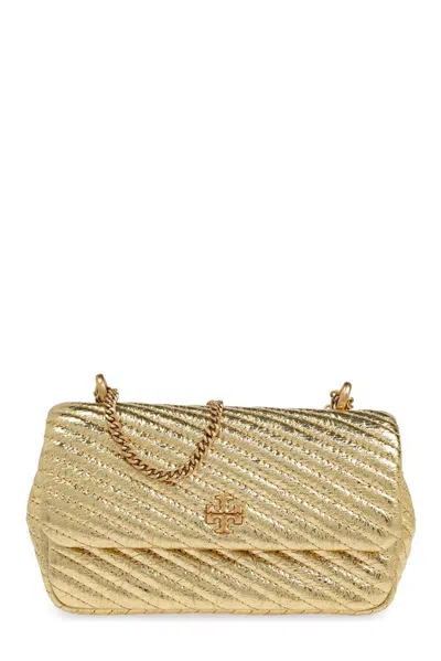 Tory Burch Kira Logo Plaque Mini Shoulder Bag In Gold