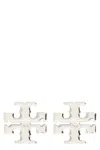 Tory Burch Silver Logo Earrings In Silver