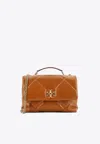 Tory Burch Kira Matelassé Leather Shoulder Bag In Brown