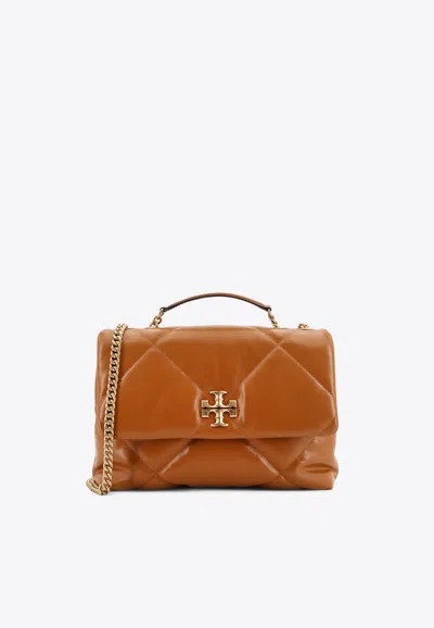 Tory Burch Kira Matelassé Leather Shoulder Bag In Brown
