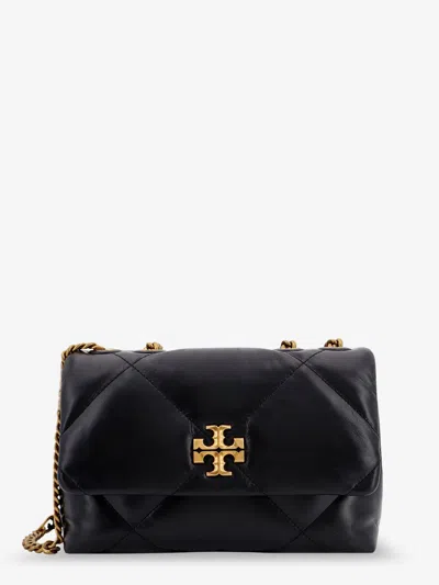 Tory Burch Kira Matelassé Leather Shoulder Bag With Metal Logo In Black