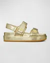 Tory Burch Kira Metallic Dual-band Sport Sandals In Spark Gold