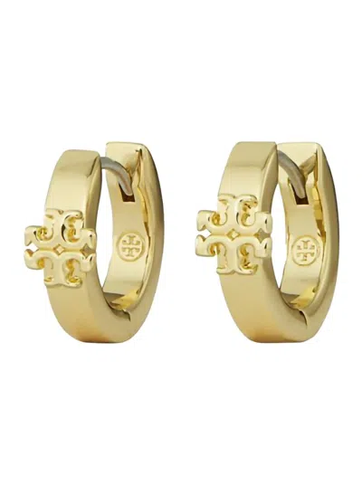 Tory Burch Kira Huggie Hoop Earrings In Tory Gold