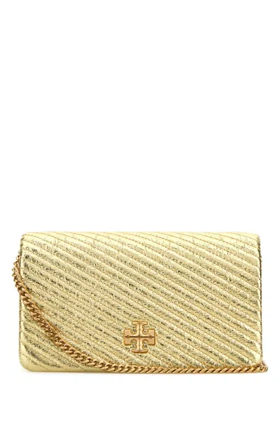Tory Burch Kira Metallic Moto Quilt Chain Wallet-tu Nd  Female In Gold